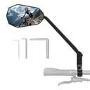 Diyife Bike Mirror, [Long Arm] HD Wide Angle Large Bicycle Mirrors for Handlebars, 360°Adjustable Anti-shake Bicycle Rear View Mirror, Bike Accessories for Ebike Scooter Mountain Road Bike (Left)