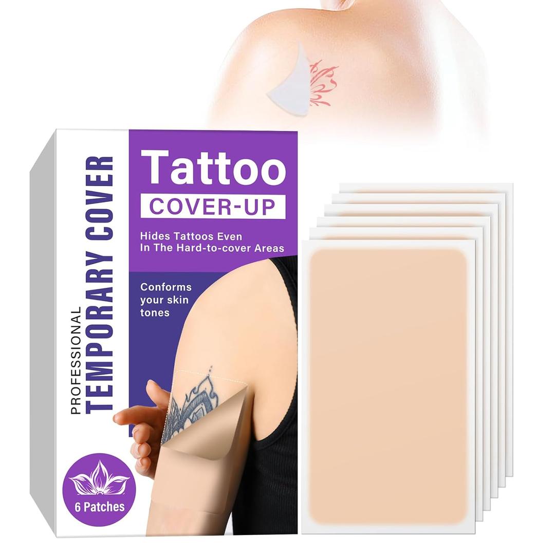 Tattoo Cover Up Patch, 6 PCS Ultra-Thin Breathable Cover Up Tape for Tattoos, Scars, and Birthmarks - Long-Lasting, Waterproof & Sweatproof, Natural & Invisible