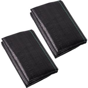 2.4oz-2 Pack 4x50FT Weed Barrier Landscape Fabric - Durable Weed Block Gardening Ground Cover Mat, Woven Geotextile Fabric for Underlayment, Commercial Driveway Stabilization, Weed Control Cloth