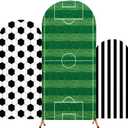 3 Pcs Soccer Arch Backdrop Stand Cover 4ft, 5ft, 6ft Spandex Fitted Sports Theme Birthday Arch Cover Photo Background Props for Birthday Party Decoration