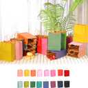 qiqee 32-Packs Paper Bags with Handles Bulk 8.26"6"3.15" Small Gift Bags 16 Different Senior Color Bags Multiple UsesSmall Size