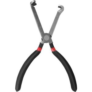 37960 Electrical Disconnect Pliers, 8in Automotive Electrical Connector Disconnect Pliers Long Spark Plug Disassembly Pliers Tools for Push Tab Style Plugs (1*Black straight)