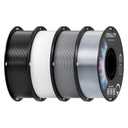 Creality 3D Printer Filament Bundle, PETG Filament 1.75mm Multicolor, Excellent Toughness High Precision, Odorless Non-Toxic Moistureproof, 1 kg X 4 Spools (Black, White, Gray, Transparent)