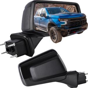 Right Passenger Side Mirror Compatible with 2019-2025 Chevy Silverado 1500 With Power Glass Manual Folding Heated Without Turn signal Replace#GM1321583 7Pins
