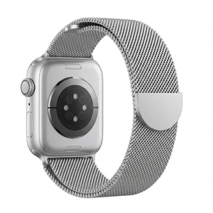 Mesh Metal Band Compatible with Apple Watch Band 38mm 40mm 41mm 42mm 44mm 45mm 46mm 49mm, Stainless Steel Magnetic Loop Strap for iWatch Ultra 3 2 1 Series 11/10/9/8/SE/7/6/5/4/3 Men Women, Silver