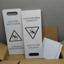 Blulu 2 Pcs 22 Inch Caution Wet Floor Sign, Stainless Steel Collapsible Bilingual Caution Wet Floor Sign, Portable L-frame Heavy Duty Safety Warning for Restaurant Restroom Office Avoid Fall(White)