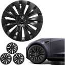 19 Inches Wheel Covers for 2021 2022 2023 2024 Tesla Model Y, Hub Protection Accessory, Replacement for Tesla Model Y 2021-2024 Rim Protector, ABS Hubcaps 4-Piece, Uberturbine Style Black