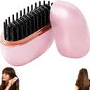 Mini Hair Straightener, Rechargeable Wireless Portable Hair Straightener Brush,3-Speed Temperature Control, Mini Hair Straightener for Women, Idea for Home Travel (Pink)