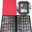 Premium 2300 Pockets Card Binder, Large 36-Pocket 2000+ Ringless Trading Card Album - Side Loading UltraSonic-362304 Tech Zip Binder for TCG -Red