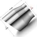 Exhaust Tip 3" Inlet 4" Outlet 5" Long, High Performance Stainless Steel, Rustproof Polished Finish, Double Wall Design, Weld-On Diesel Tail Pipe, Universal for Car Truck