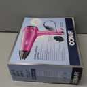 Conair Hair Dryer with Retractable Cord, 1875W Blow Dryer, 3 Heat Settings, 2 Speeds, Blow Dryer with Diffuser and Concentrator Attachments, Ionic + Tourmaline Technology, Pink