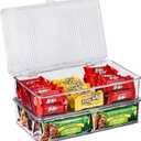 Sorbus Fridge Organizer & Pantry Storage with Lids- Clear Plastic Freezer Organizer Bins- MultiPurpose & Versatile Stackable Cabinet Organizers- Cosmetics,Office Supplies,Food Snack Organizers- 2 Pack (Small)