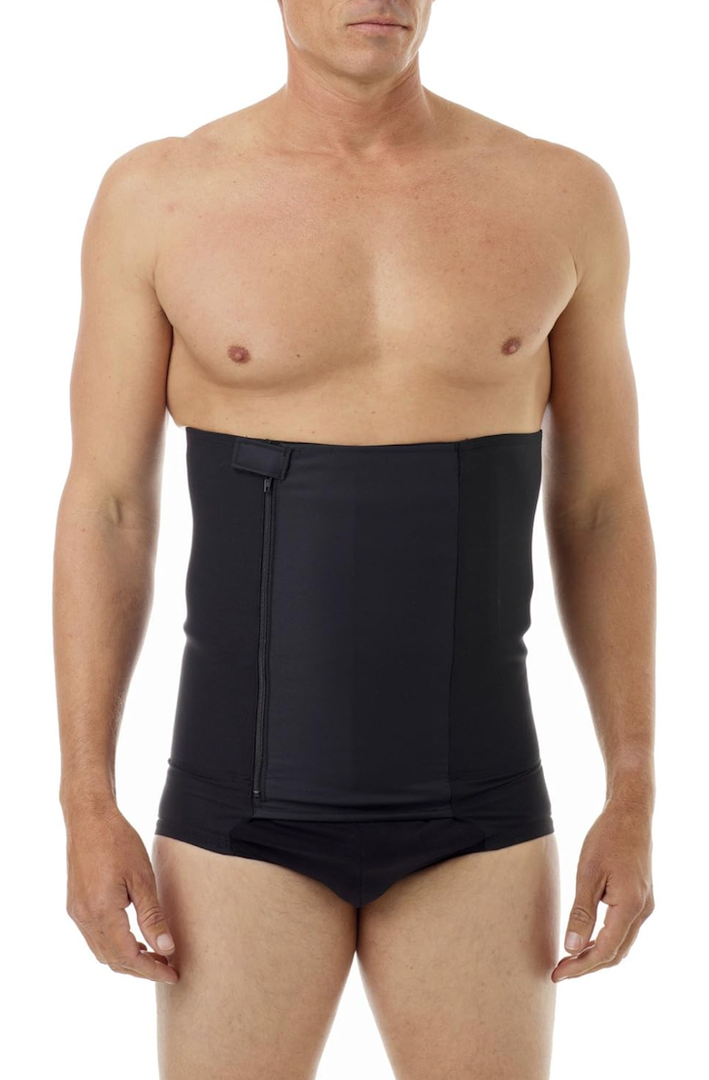 Underworks BELLY BUSTER! 12-inch Zip-N-Trim Brief Girdle for Men - For Tummy Trimming, Shaping, Mid-section Hernia, Size XL