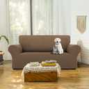 LURKA Stretch Loveseat Sofa Slipcovers 1 Piece Couch Covers for Sofa Furniture Protector Full Sofa Covers with Elastic Bottom for Kids and Dog (Camel, Medium)