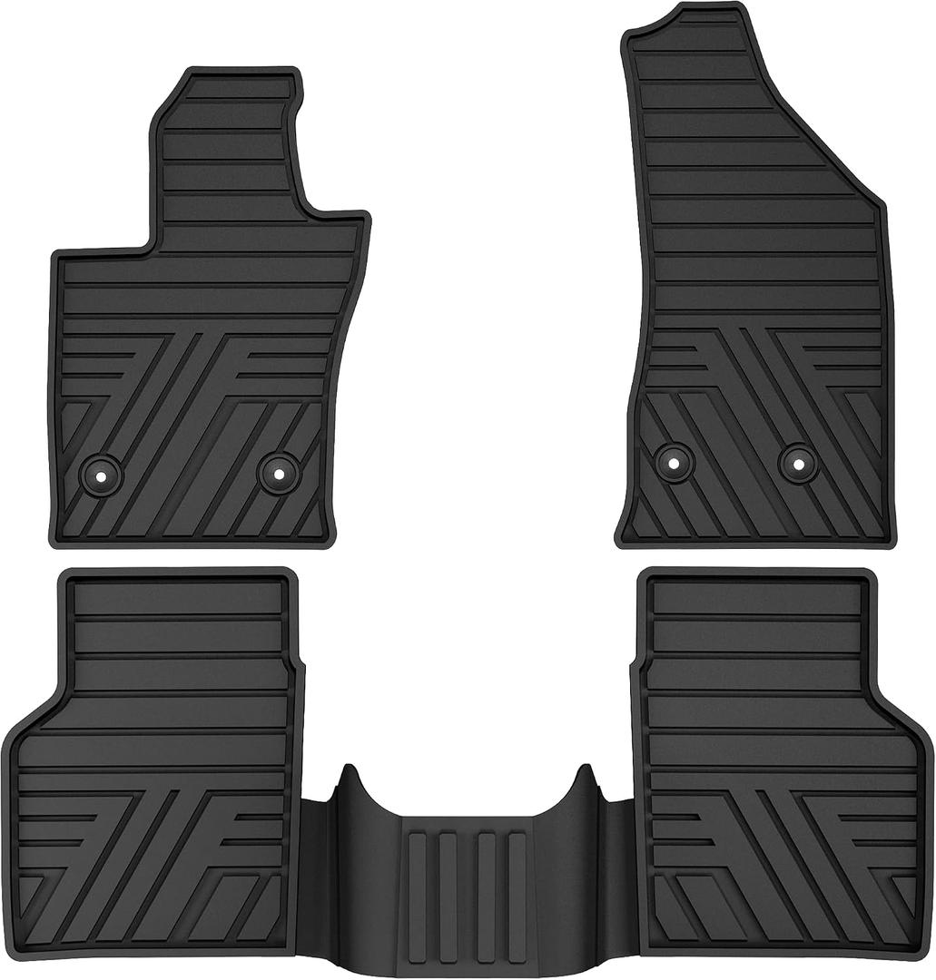 Car Rubber Floor Mats 2017-2026 Jeep Compass - Custom Fit All Weather Protection Heavy Duty Black Auto Floor Liners (Black)