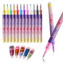 MJB Drenubal 12 Color Color Nail Art Pens, Nail Polish Pens Set Drawing Painting Point Liner Acrylic Painted Pen Kit, Waterproof and Quick-drying Nail for DIY Nails Art Design Manicure Tools
