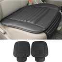 zipelo 2 Pack Car Seat Covers for Front Seats, Breathable Leather Cushion Protector, Anti-Slip Driver Seat Padded with Storage Pockets, Auto Interior Decoration for Most Vehicles (Black)