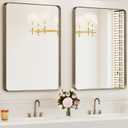 Bathroom Mirrors for Over Sink,2Pcs 24x36Inch Vanity Mirrors for Wall,Bronze Metal Frame Rectangle Mirrors for Bathroom, Farmhouse,Restroom,Hangs Horizontally or Vertically