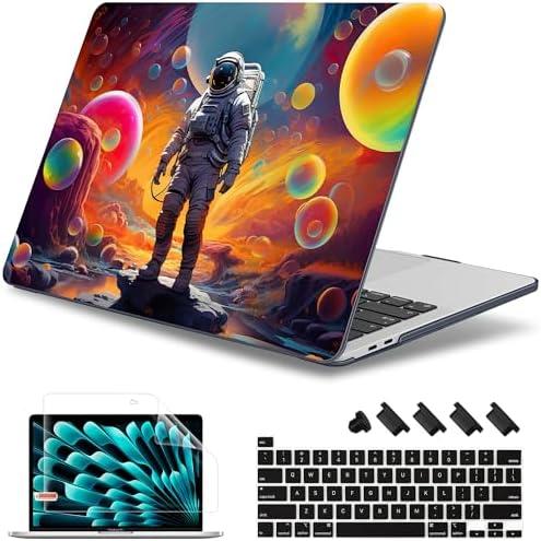May Chen Compatible with MacBook Pro 16 inch Case 2020 2019 Release A2141 with Touch Bar & Touch ID, Plastic Hard Shell Case with Keyboard Cover + Screen Protector, Astronaut S929