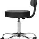 ZenStyle Height Adjustable Swivel Salon Stool Spa Drafting Salon Tattoo Work Office Massage Stools with Backrest,Black