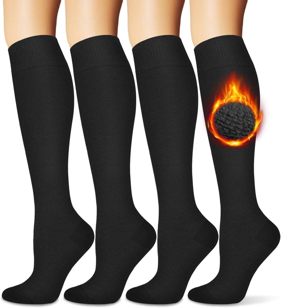 Warm Thermal Boot Socks for Women - Knee High, Winter, Running, Hiking, Gifts - Thick Socks for Cold Weather (Small-Medium)