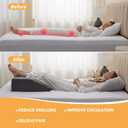 Leg Elevation Pillows, Leg Pillows for Sleeping, Cooling Gel Memory Foam Top, Wedge Pillow for Legs, Leg Wedges for Circulation, Swelling, After Surgery - Removable Cover (8 Inch, Dark Grey), 22*24+8