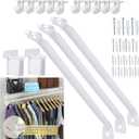 12-Inch Heavy Duty Wire Shelf Bracket Support Kit  Epoxy-Coated Steel Shelf Brackets with 10 Wire Shelf Clips & 2 End Brackets for Wardrobe, Closet & Wall-Mounted Storage