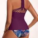 Holipick Tummy Control Two Piece Tankini Set Swimsuits for Women V Neck Tankini Top Bathing Suits with Swim Bottom (L)