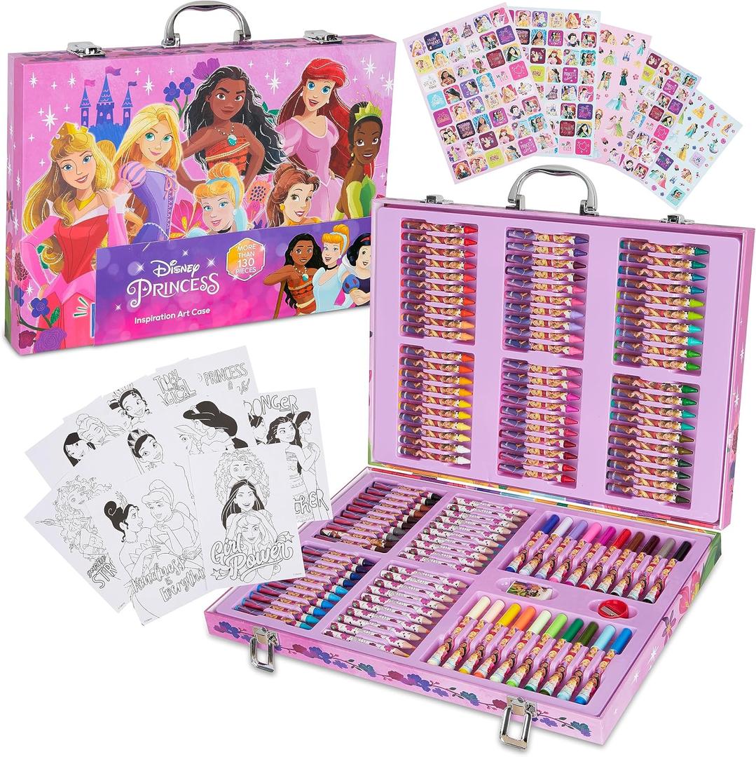 Disney Stitch Colored Pencils Art Supplies Kids Drawing Kit School Supplies Crayons Markers Coloring Sheets Art Kit Gifts for Kids Girls (Multi Princess Set)