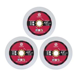 Diamond Glass Cutting Disc - 3pcs 4.5''(115mm) Diamond Saw Blade for Glass Jade Crystal Wine Bottle for Angle Grinder Arbor 7/8'' x 5/8''