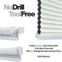No Tools No Drill Cordless Cellular Blinds for Indoor Windows, Blackout Light Blocking Honeycomb Window Shades Pull Down Window Blinds for Home, White, 30" W x 72" H