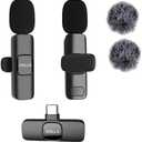 Vislla Wireless Lavalier Microphone for iPhone 15/16/17 Series, iPad and Android Devices, Noise Cancelling,Bluetooth Mini Lapel Microphone for Vlogging/YouTube/Live Streaming/Tiktok/Interview