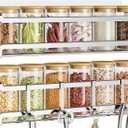 Bunoxea Spice Rack wall mounted 2 Pack, Space-Saving Spice Organizer for Spice Jars and Seasonings,Screw or Adhesive Hanging Spice Rack Organizer for Your Kitchen Cabinet,or Pantry Door,Silver