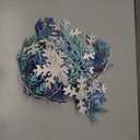 Zonon 3 Pieces Snowflake String Garland Winter Party Decoration White Blue and Light Blue Snowflake Banner Hang Decoration for Christmas Holiday Party, Winter Carnival Snow Themed Gatherings