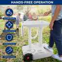 SereneLife Portable Hand Washing Station, 100+ Hand Washes, Hands-Free Foot Pump, Soap Dispenser, and Drain Hose, Ideal for Outdoor Events, Camping, Boating and Worksites, 30L Sink with Wheels