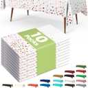 Pureegg Plastic Table Cloth Disposable 10 Pack, 54 x 108 Inch Table Cloths, Graduation Decorations of 2026, Graduation Tablecloths, Rectangle, Plastic Cover, Leakproof & Sturdy, White and Rose Gold