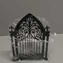 Peacoblue Metal Bookends for Shelves, Modern Decorative Heavy Duty Study Book Support Stoppers for Office, Desk, Shelf, Room 5.3"x4.3"x7.3" Cast Iron Simple Tall Bookends, 1 Pair (Gothic Gate) Black