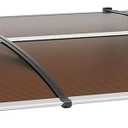 VEVOR Window Door Awning Canopy 117" x 38", UPF 50+ Polycarbonate Entry Door Outdoor Window Awning Exterior, Front Door Overhang Awning for Sun Shutter, UV, Rain, Snow Protection, Hollow Sheet (Brown Board & Black Bracket)