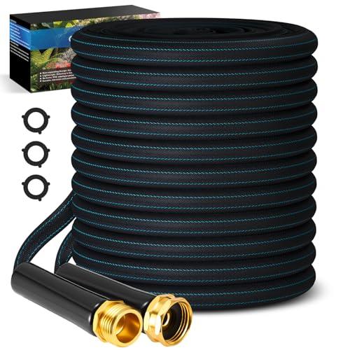 CXEZSIK Garden Hose 50ft Lightweight, Non-Expanding, Leak-Proof Metal Connector, No-Knot No-Tangle, Easy to Store and Carry, Wear-Resistant, 3/4GHT Flexible Water Hose, Hose for Yard, Garden, Outdoor