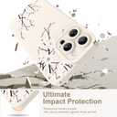 Designed for iPhone 16 Pro Case, Cute Cherry Blossom Flower Floral Pattern Design, Slim Soft TPU Liquid Silicone Protective Cover for Women Girls - White