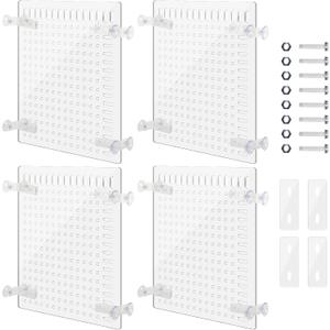 Nuanchu 4 Set Acrylic Fish Tank Divider 11.4 x 9.75'' Aquarium Divider Kit Splicable Flexibly Aquarium Divider with Suction Cups Accessories Splicing Board for 30/40/50/65/75/90/125/150 Gallon Tank