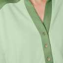 Dokotoo Womens Summer Shirts Casual Short Sleeve 1/4 Button Solid Collar Neck Curved Hem Pullover Sweatshirts Tops (Green, L)