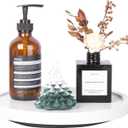 Wood Lazy Susan Organizer Kitchen Turntable for Cabinet Farmhouse Bathroom Decor Round Decorative Tray for Vanity, Counter, Sink, Coffee Table, 10 Inch, White