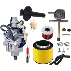Recon 250 Carburetor with Fuel Tank Petcock Valve Set Fits for Honda TRX 250 Recon250 TRX250TM TRX250TE ATV Carb w/Air Filter Oil Filter Spark Plug 16100-hm8-b01