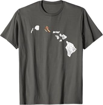 Hawaiian Island Chain Retro T-Shirt S Gray
