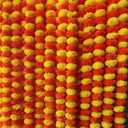 Krati Exports 10 PC - 5 feet Marigold Garland |Indian/American Wedding Party Mantle Decoration, Faux Garlands Wedding Garland, Diwali Decoration, Spring Bush Floral! (Yellow & Dark Orange)