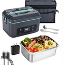 Cordless Electric Lunch Box for Adults, Heated Lunch Box Battery Powered with 5 Side Heating, Portable Food Warmer with 5.5 Cups Removable Container, Self-Heating Food Warmer for Work
