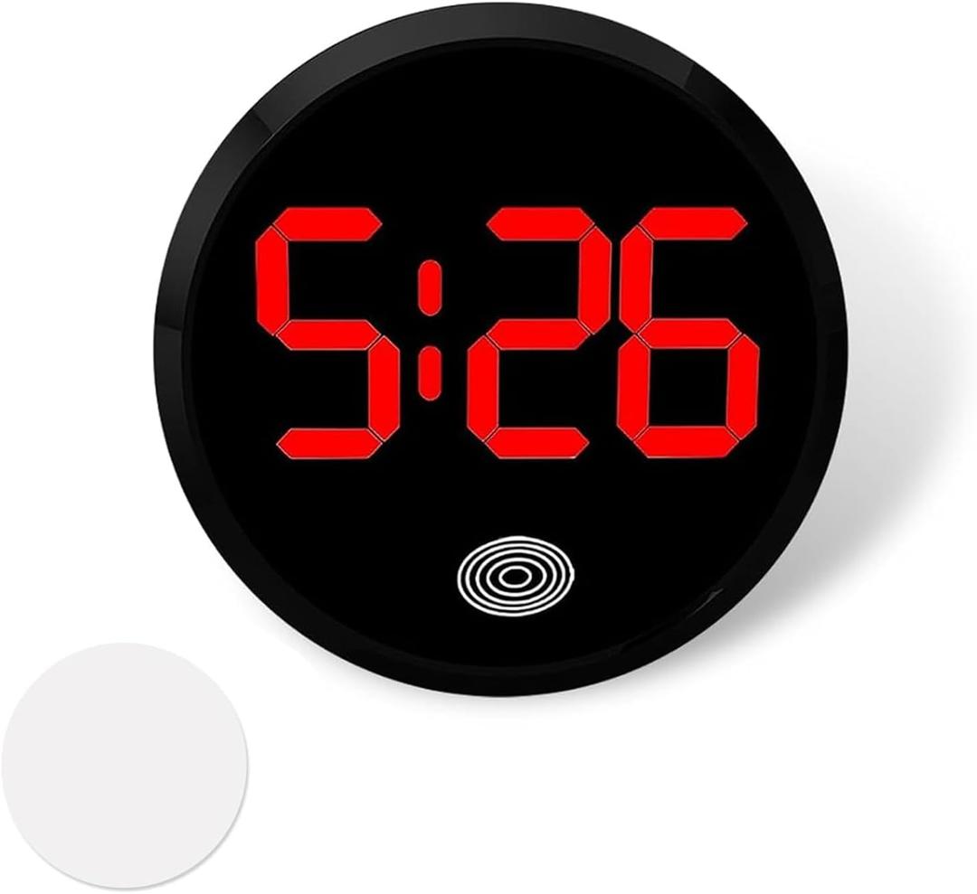 Car Clock, Touch Activated Digital Dashboard Clock, Automotive Interior Watch Decorative Accessories, for Car Truck Office Home and Outdoor Camping (Red)