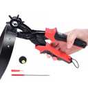 Revolving Punch Plier Kit,Leather Hole Punch Tool Set for Belts,Strap,Shoes,Fabric,Watch Bands,Straps, Dog Collars, Saddles,Belt or Craft Projects,Heavy Duty Rotary Puncher (Dual Lever Effort Saving)