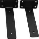 6 Pack - 10 inch Black Hidden L Shelf Bracket (1/5 Inch Thicked) Iron Floating Shelf Brackets Rustic Industrial Metal Brackets for Shelf Support